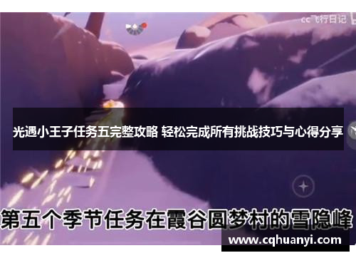 光遇小王子任务五完整攻略 轻松完成所有挑战技巧与心得分享